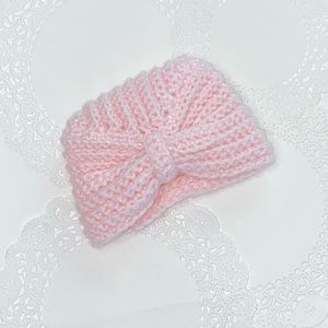Handmade Crochet Preemie Pink Baby Beanie